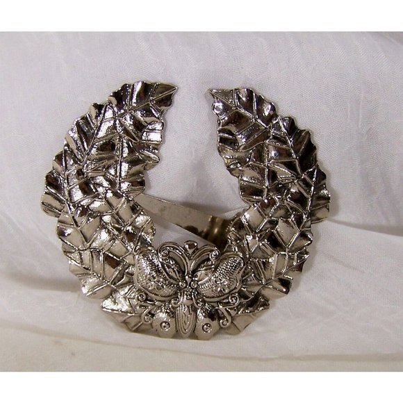 Sylvia Dahl Butterfly & Leaves Silver Tone Clip for Apparel, Hair, Craft Project - Picture 1 of 6